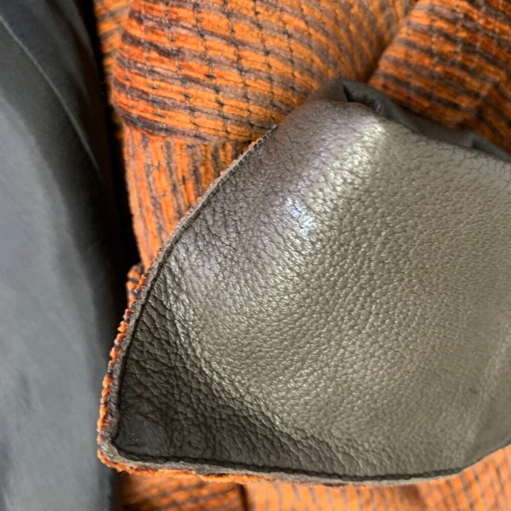 AKRIS Size 8 Orange Brown Polyester Cotton Velvet Leather Cuffs Jacket Blazer - Picture 11 of 11